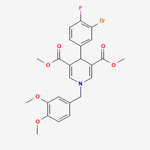 Dimethyl 4-(3-bromo-4-fluorophenyl)-1-(3,4-dimethoxybenzyl)-1,4-dihydropyridine-3,5-dicarboxylate