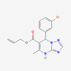 molecular formula C16H15BrN4O2 B11209410 Prop-2-en-1-yl 7-(3-bromophenyl)-5-methyl-4,7-dihydro[1,2,4]triazolo[1,5-a]pyrimidine-6-carboxylate 