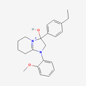 3-(4-Ethylphenyl)-3-hydroxy-1-(2-methoxyphenyl)-2,3,5,6,7,8-hexahydroimidazo[1,2-a]pyridin-1-ium