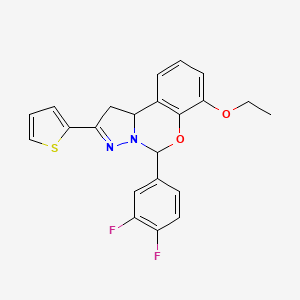 5-(3,4-Difluorophenyl)-7-ethoxy-2-(thiophen-2-yl)-1,10b-dihydropyrazolo[1,5-c][1,3]benzoxazine