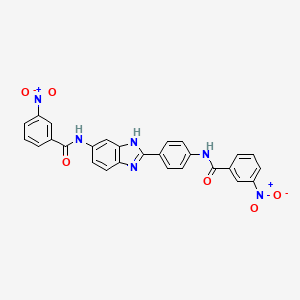 molecular formula C27H18N6O6 B11209434 3-nitro-N-[4-(5-{[(3-nitrophenyl)carbonyl]amino}-1H-benzimidazol-2-yl)phenyl]benzamide 