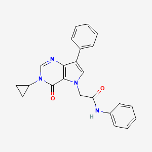 2-(3-cyclopropyl-4-oxo-7-phenyl-3,4-dihydro-5H-pyrrolo[3,2-d]pyrimidin-5-yl)-N-phenylacetamide