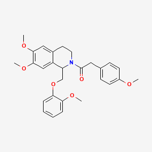 1-(6,7-dimethoxy-1-((2-methoxyphenoxy)methyl)-3,4-dihydroisoquinolin-2(1H)-yl)-2-(4-methoxyphenyl)ethanone