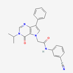 N-(3-cyanophenyl)-2-[4-oxo-7-phenyl-3-(propan-2-yl)-3,4-dihydro-5H-pyrrolo[3,2-d]pyrimidin-5-yl]acetamide