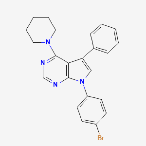 molecular formula C23H21BrN4 B11209511 7-(4-bromophenyl)-5-phenyl-4-(piperidin-1-yl)-7H-pyrrolo[2,3-d]pyrimidine 