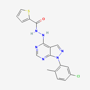 molecular formula C17H13ClN6OS B11209519 N'-[1-(5-chloro-2-methylphenyl)-1H-pyrazolo[3,4-d]pyrimidin-4-yl]thiophene-2-carbohydrazide 