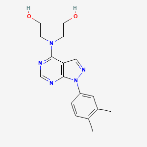 molecular formula C17H21N5O2 B11209524 2,2'-{[1-(3,4-dimethylphenyl)-1H-pyrazolo[3,4-d]pyrimidin-4-yl]imino}diethanol 