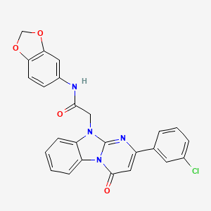 N-(1,3-benzodioxol-5-yl)-2-[2-(3-chlorophenyl)-4-oxopyrimido[1,2-a]benzimidazol-10(4H)-yl]acetamide