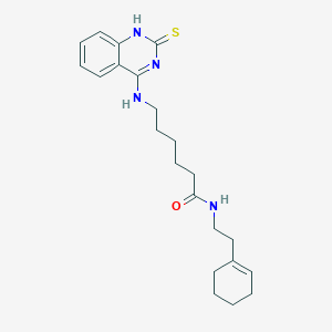 molecular formula C22H30N4OS B11209533 N-[2-(cyclohexen-1-yl)ethyl]-6-[(2-sulfanylidene-1H-quinazolin-4-yl)amino]hexanamide 