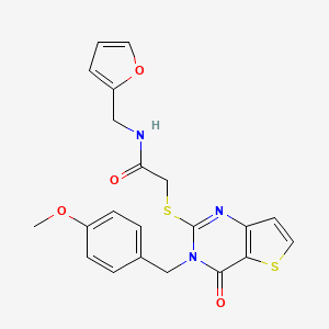 molecular formula C21H19N3O4S2 B11209534 N-(2-furylmethyl)-2-{[3-(4-methoxybenzyl)-4-oxo-3,4-dihydrothieno[3,2-d]pyrimidin-2-yl]thio}acetamide 