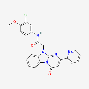 molecular formula C24H18ClN5O3 B11209535 N-(3-chloro-4-methoxyphenyl)-2-[4-oxo-2-(pyridin-2-yl)pyrimido[1,2-a]benzimidazol-10(4H)-yl]acetamide 