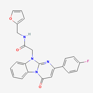 2-[2-(4-fluorophenyl)-4-oxopyrimido[1,2-a]benzimidazol-10(4H)-yl]-N-(furan-2-ylmethyl)acetamide