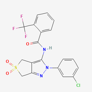 N-(2-(3-chlorophenyl)-5,5-dioxido-4,6-dihydro-2H-thieno[3,4-c]pyrazol-3-yl)-2-(trifluoromethyl)benzamide