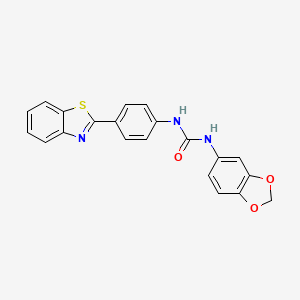 molecular formula C21H15N3O3S B11209573 1-(Benzo[d][1,3]dioxol-5-yl)-3-(4-(benzo[d]thiazol-2-yl)phenyl)urea 