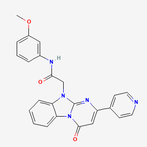 molecular formula C24H19N5O3 B11209581 N-(3-methoxyphenyl)-2-[4-oxo-2-(pyridin-4-yl)pyrimido[1,2-a]benzimidazol-10(4H)-yl]acetamide 