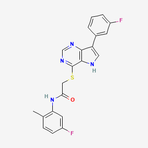 N-(5-fluoro-2-methylphenyl)-2-{[7-(3-fluorophenyl)-5H-pyrrolo[3,2-d]pyrimidin-4-yl]sulfanyl}acetamide