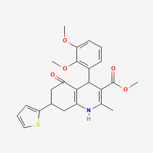 Methyl 4-(2,3-dimethoxyphenyl)-2-methyl-5-oxo-7-(thiophen-2-yl)-1,4,5,6,7,8-hexahydroquinoline-3-carboxylate