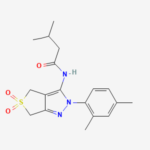 molecular formula C18H23N3O3S B11209627 N-[2-(2,4-dimethylphenyl)-5,5-dioxido-2,6-dihydro-4H-thieno[3,4-c]pyrazol-3-yl]-3-methylbutanamide 