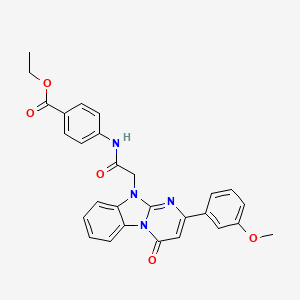 ethyl 4-({[2-(3-methoxyphenyl)-4-oxopyrimido[1,2-a]benzimidazol-10(4H)-yl]acetyl}amino)benzoate