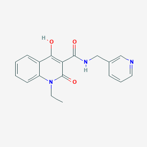 molecular formula C18H17N3O3 B11209648 1-ethyl-2-hydroxy-4-oxo-N-(pyridin-3-ylmethyl)quinoline-3-carboxamide 