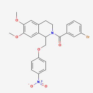 (3-bromophenyl)(6,7-dimethoxy-1-((4-nitrophenoxy)methyl)-3,4-dihydroisoquinolin-2(1H)-yl)methanone