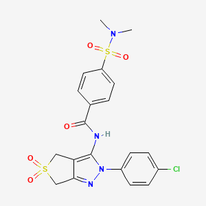 N-(2-(4-chlorophenyl)-5,5-dioxido-4,6-dihydro-2H-thieno[3,4-c]pyrazol-3-yl)-4-(N,N-dimethylsulfamoyl)benzamide