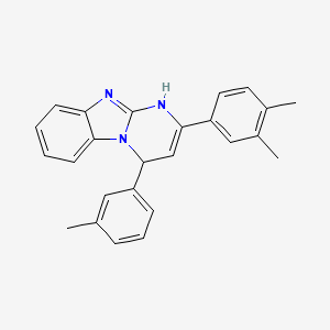 molecular formula C25H23N3 B11209731 2-(3,4-Dimethylphenyl)-4-(3-methylphenyl)-1,4-dihydropyrimido[1,2-a]benzimidazole 