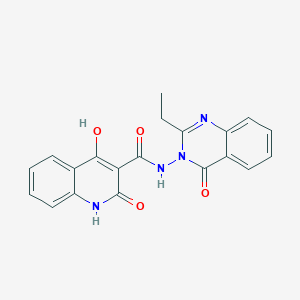 molecular formula C20H16N4O4 B11209746 N-(2-ethyl-4-oxoquinazolin-3(4H)-yl)-4-hydroxy-2-oxo-1,2-dihydroquinoline-3-carboxamide 