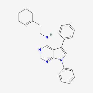 molecular formula C26H26N4 B11209752 N-[2-(cyclohex-1-en-1-yl)ethyl]-5,7-diphenyl-7H-pyrrolo[2,3-d]pyrimidin-4-amine 