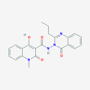 4-hydroxy-1-methyl-2-oxo-N-(4-oxo-2-propyl-3-quinazolinyl)-3-quinolinecarboxamide