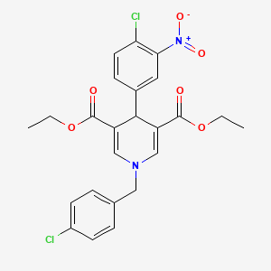 molecular formula C24H22Cl2N2O6 B11209772 Diethyl 1-(4-chlorobenzyl)-4-(4-chloro-3-nitrophenyl)-1,4-dihydropyridine-3,5-dicarboxylate 