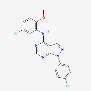 molecular formula C18H13Cl2N5O B11209806 N-(5-chloro-2-methoxyphenyl)-1-(4-chlorophenyl)pyrazolo[3,4-d]pyrimidin-4-amine 