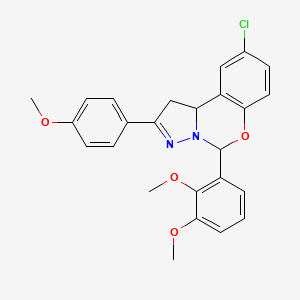 9-Chloro-5-(2,3-dimethoxyphenyl)-2-(4-methoxyphenyl)-1,10b-dihydropyrazolo[1,5-c][1,3]benzoxazine