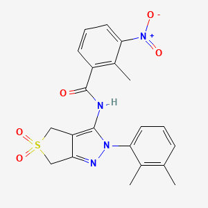 molecular formula C21H20N4O5S B11209841 N-(2-(2,3-dimethylphenyl)-5,5-dioxido-4,6-dihydro-2H-thieno[3,4-c]pyrazol-3-yl)-2-methyl-3-nitrobenzamide 