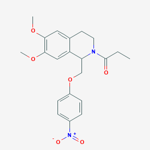 1-(6,7-dimethoxy-1-((4-nitrophenoxy)methyl)-3,4-dihydroisoquinolin-2(1H)-yl)propan-1-one