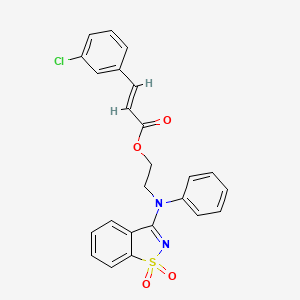 2-[(1,1-dioxido-1,2-benzothiazol-3-yl)(phenyl)amino]ethyl (2E)-3-(3-chlorophenyl)prop-2-enoate