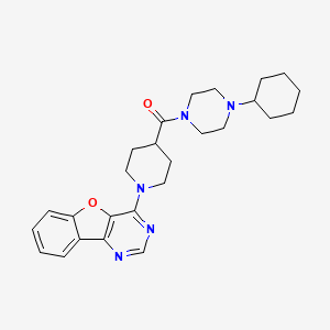 molecular formula C26H33N5O2 B11209855 [1-([1]Benzofuro[3,2-d]pyrimidin-4-yl)piperidin-4-yl](4-cyclohexylpiperazin-1-yl)methanone 