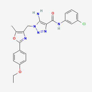 molecular formula C22H21ClN6O3 B11209861 5-amino-N-(3-chlorophenyl)-1-{[2-(4-ethoxyphenyl)-5-methyl-1,3-oxazol-4-yl]methyl}-1H-1,2,3-triazole-4-carboxamide 