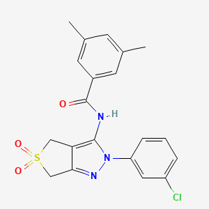 molecular formula C20H18ClN3O3S B11209864 N-(2-(3-chlorophenyl)-5,5-dioxido-4,6-dihydro-2H-thieno[3,4-c]pyrazol-3-yl)-3,5-dimethylbenzamide 