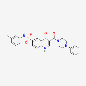 1,4-Dihydro-N-methyl-N-(3-methylphenyl)-4-oxo-3-[(4-phenyl-1-piperazinyl)carbonyl]-6-quinolinesulfonamide