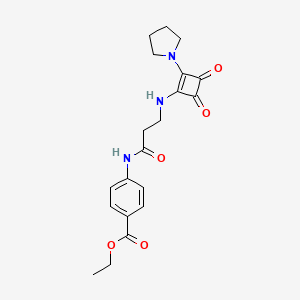 molecular formula C20H23N3O5 B11209868 ethyl 4-{[N-(3,4-dioxo-2-pyrrolidin-1-ylcyclobut-1-en-1-yl)-beta-alanyl]amino}benzoate CAS No. 899703-65-2