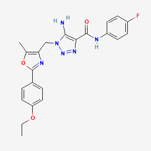 molecular formula C22H21FN6O3 B11209871 5-amino-1-{[2-(4-ethoxyphenyl)-5-methyl-1,3-oxazol-4-yl]methyl}-N-(4-fluorophenyl)-1H-1,2,3-triazole-4-carboxamide 