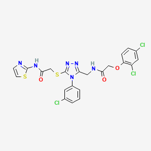 2-((4-(3-chlorophenyl)-5-((2-(2,4-dichlorophenoxy)acetamido)methyl)-4H-1,2,4-triazol-3-yl)thio)-N-(thiazol-2-yl)acetamide