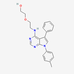 molecular formula C23H24N4O2 B11209915 2-(2-{[7-(4-methylphenyl)-5-phenyl-7H-pyrrolo[2,3-d]pyrimidin-4-yl]amino}ethoxy)ethanol 