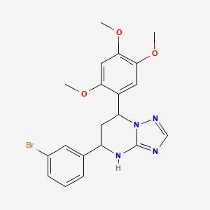 molecular formula C20H21BrN4O3 B11209946 5-(3-Bromophenyl)-7-(2,4,5-trimethoxyphenyl)-4,5,6,7-tetrahydro[1,2,4]triazolo[1,5-a]pyrimidine 