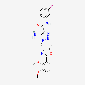 5-amino-1-{[2-(2,3-dimethoxyphenyl)-5-methyl-1,3-oxazol-4-yl]methyl}-N-(3-fluorophenyl)-1H-1,2,3-triazole-4-carboxamide