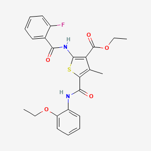 Ethyl 5-[(2-ethoxyphenyl)carbamoyl]-2-(2-fluorobenzamido)-4-methylthiophene-3-carboxylate