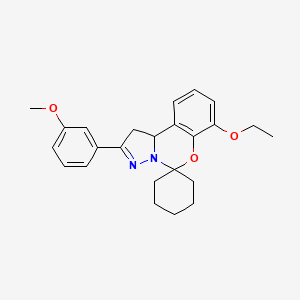 molecular formula C24H28N2O3 B11209974 7'-Ethoxy-2'-(3-methoxyphenyl)-1',10b'-dihydrospiro[cyclohexane-1,5'-pyrazolo[1,5-c][1,3]benzoxazine] 