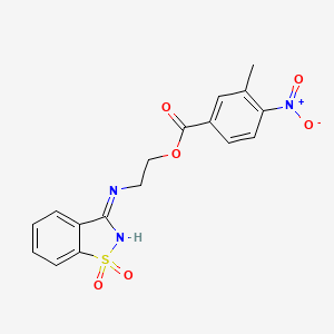 2-[(1,1-Dioxido-1,2-benzothiazol-3-yl)amino]ethyl 3-methyl-4-nitrobenzoate