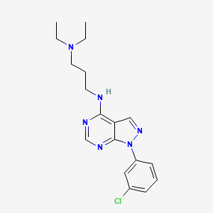 molecular formula C18H23ClN6 B11209997 N'-[1-(3-chlorophenyl)-1H-pyrazolo[3,4-d]pyrimidin-4-yl]-N,N-diethylpropane-1,3-diamine 